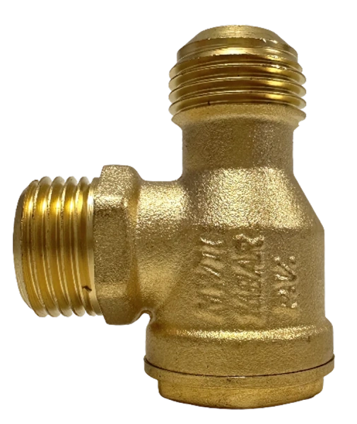 Клапан обратный правый 1/2"Mх1/2"Mх1/8"F