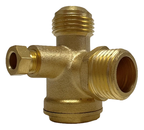 Клапан обратный правый 1/2"Mх1/2"Mх1/8"F